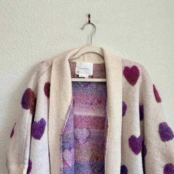 By Anthropologie Heart Cardigan Sweater Women's One Size Loungewear Cozy Boho - Picture 4 of 10
